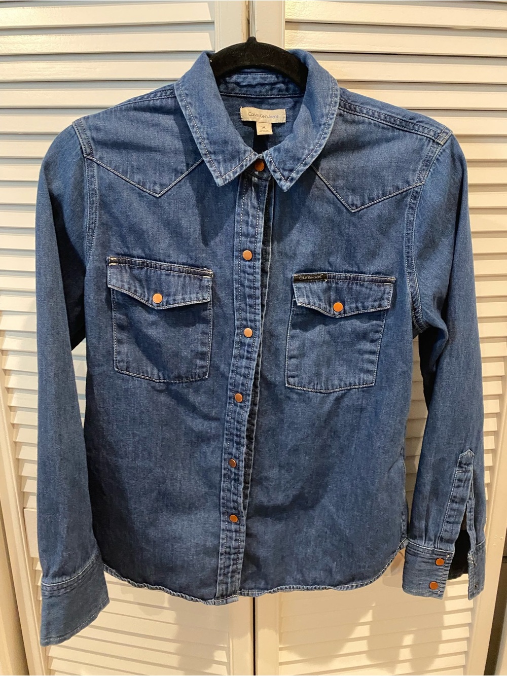Calvin Klein Jeans Blue Denim Button-Up Shirt Jacket
